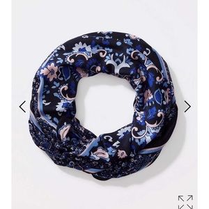 LOFT Medallion Border Scarf in Navy